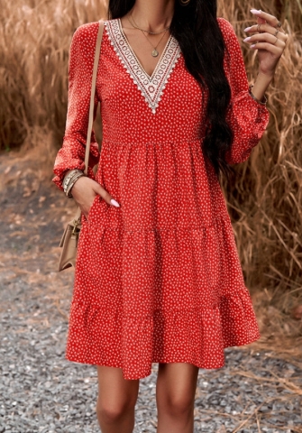 (Real Image)2023 Styles Women Sexy&Fashion Autumn/Winter TikTok&Instagram Styles Bohemian Floral Hem Midi Dress