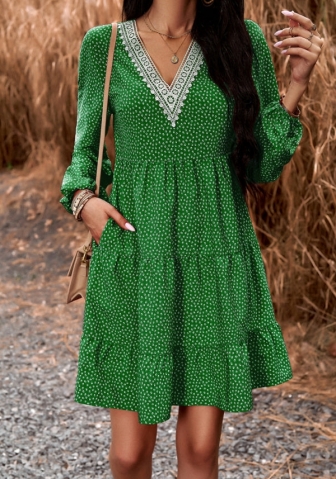 (Real Image)2023 Styles Women Sexy&Fashion Autumn/Winter TikTok&Instagram Styles Bohemian Floral Hem Midi Dress