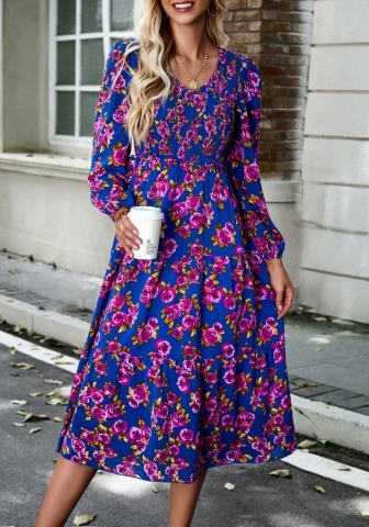 (Real Image)2023 Styles Women Sexy&Fashion Autumn/Winter TikTok&Instagram Styles Bohemian Floral Maxi Dress