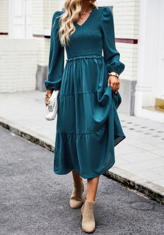 (Real Image)2023 Styles Women Sexy&Fashion Autumn/Winter TikTok&Instagram Styles Bohemian Long Sleeve Hem Maxi Dress