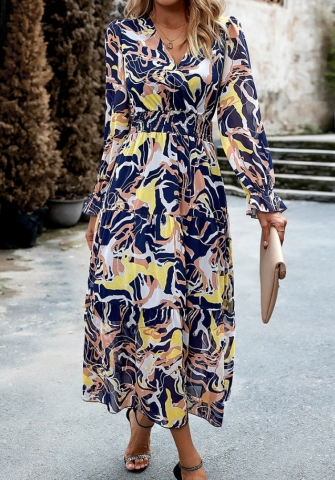 (Real Image)2023 Styles Women Sexy&Fashion Autumn/Winter TikTok&Instagram Styles Bohemian Floral Maxi Dress