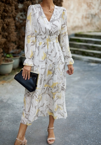 (Real Image)2023 Styles Women Sexy&Fashion Autumn/Winter TikTok&Instagram Styles Bohemian Floral Maxi Dress