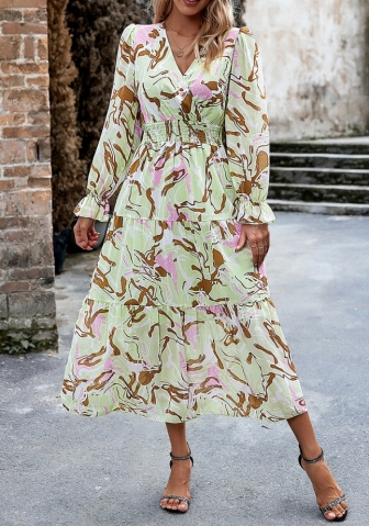 (Real Image)2023 Styles Women Sexy&Fashion Autumn/Winter TikTok&Instagram Styles Bohemian Floral Maxi Dress