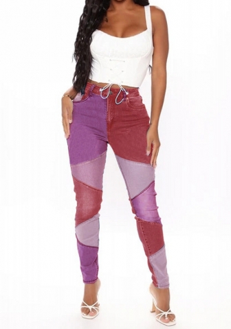 (Real Image)2023 Styles Women Sexy&Fashion Autumn/Winter TikTok&Instagram Styles Contrast Color Jeans Long Pants