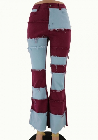 (Real Image)2023 Styles Women Sexy&Fashion Autumn/Winter TikTok&Instagram Styles Contrast Color Jeans Long Pants