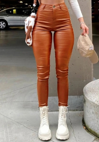 (Real Image)2023 Styles Women Sexy&Fashion Autumn/Winter TikTok&Instagram Styles PU Jeans Long Pants