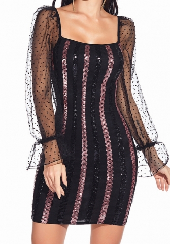 (Real Image)2023 Styles Women Sexy&Fashion Autumn/Winter TikTok&Instagram Styles  Sequins Mini Dress