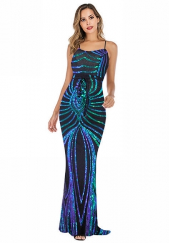 (Real Image)2023 Styles Women Sexy&Fashion Autumn/Winter TikTok&Instagram Styles  Strap Sequins Maxi Dress