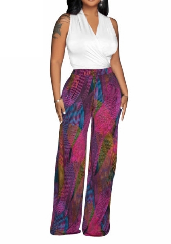 (White)2023 Styles Women Sexy&Fashion Autumn/Winter TikTok&Instagram Styles Print Halter Two Piece Suit