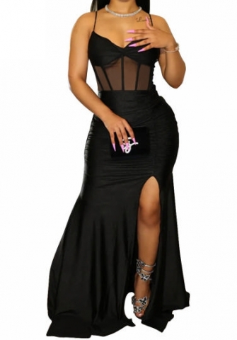 (Real Image)2023 Styles Women Sexy&Fashion Autumn/Winter TikTok&Instagram Styles  Mesh Maxi Dress