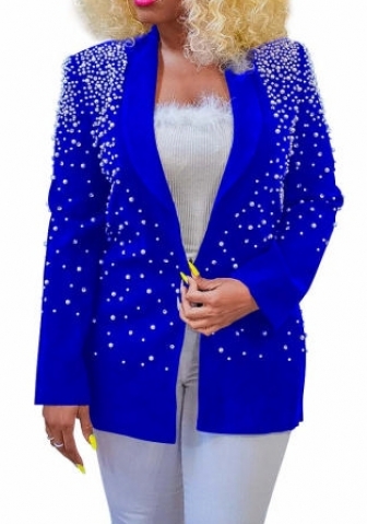 (Only Tops)(Blue)2023 Styles Women Sexy&Fashion Autumn/Winter TikTok&Instagram Styles  Sequins Open Coat