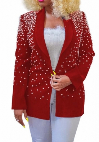 (Only Tops)(Dark Red)2023 Styles Women Sexy&Fashion Autumn/Winter TikTok&Instagram Styles  Sequins Open Coat