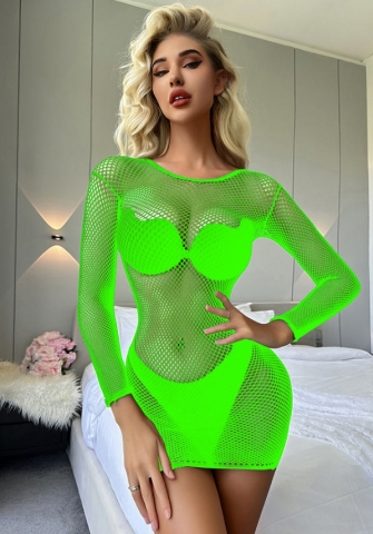 2023 Styles Women Sexy&Fashion Autumn/Winter TikTok&Instagram Styles Short Sleeve Lace Hollow Net Mini Dress