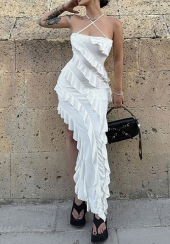 (Real Image)2023 Styles Women Sexy&Fashion Autumn/Winter TikTok&Instagram Styles Halter Irregular Maxi Dress