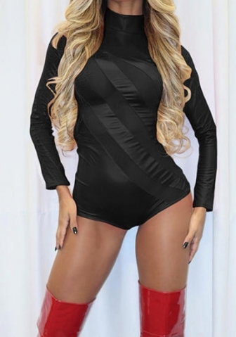 (Black)2023 Styles Women Sexy&Fashion Autumn/Winter TikTok&Instagram Styles Mesh Long Sleeve Romper