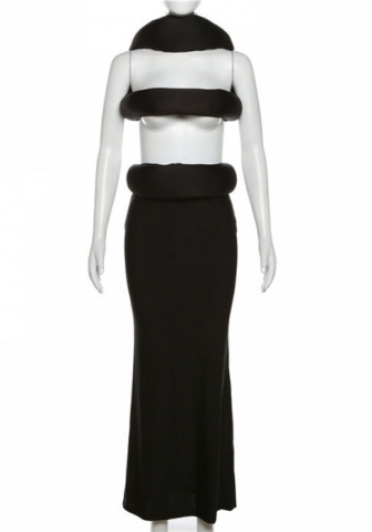 (Real Image)2023 Styles Women Sexy&Fashion Autumn/Winter TikTok&Instagram Styles Black Maxi Dress