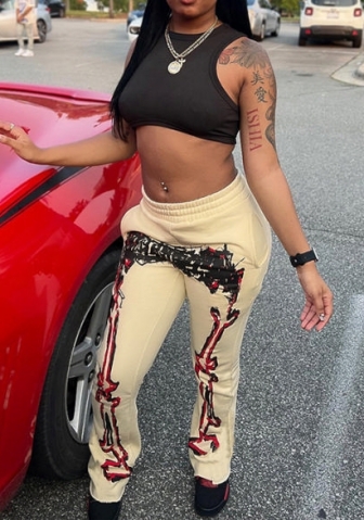 (Only Bottom)(Real Image)2023 Styles Women Sexy&Fashion Autumn/Winter TikTok&Instagram Styles Apricot Long Pants