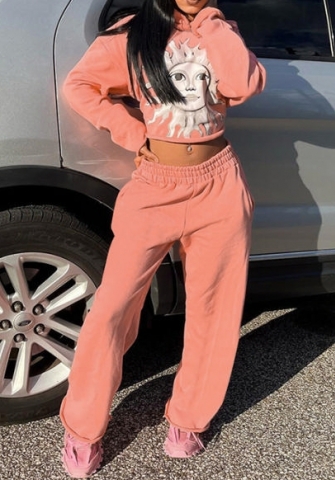 (Real Image)2023 Styles Women Sexy&Fashion Autumn/Winter TikTok&Instagram Styles Pink Hoodie Two Piece Suit