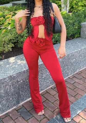 (Real Image)2023 Styles Women Sexy&Fashion Autumn/Winter TikTok&Instagram Styles Red Two Piece Suit