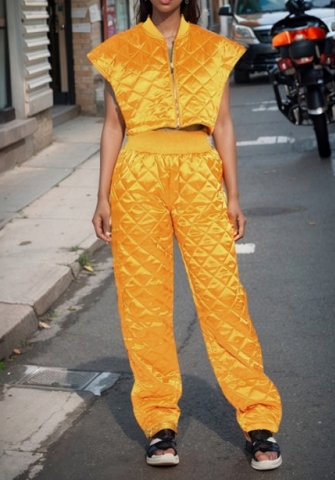 (Golden)2023 Styles Women Sexy&Fashion Autumn/Winter TikTok&Instagram Styles Sleeveless Two Piece Suit