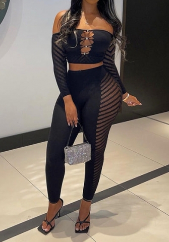 (Real Image)2023 Styles Women Sexy&Fashion Autumn/Winter TikTok&Instagram Styles Black Lace Two Piece Suit