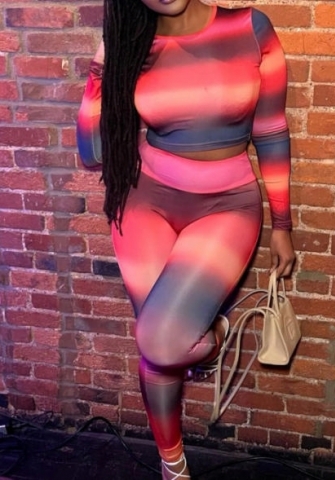 (Real Image)2023 Styles Women Sexy&Fashion Autumn/Winter TikTok&Instagram Styles Print Two Piece Suit