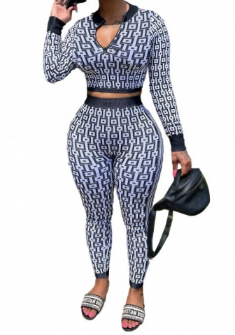 (White)2023 Styles Women Sexy&Fashion Autumn/Winter TikTok&Instagram Styles Print Two Piece Suit