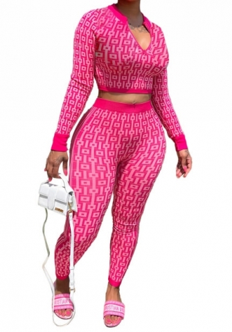 (Rose)2023 Styles Women Sexy&Fashion Autumn/Winter TikTok&Instagram Styles Print Two Piece Suit