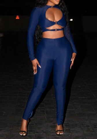 (Blue)2023 Styles Women Sexy&Fashion Autumn/Winter TikTok&Instagram Styles Cut Out Two Piece Suit