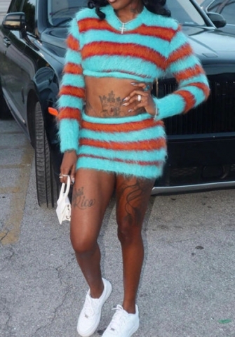 (Real Image)2023 Styles Women Sexy&Fashion Autumn/Winter TikTok&Instagram Styles Contrast Color Sweater Two Piece Dress