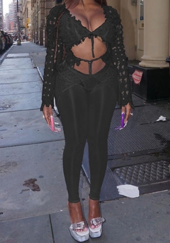 (Black)2023 Styles Women Sexy&Fashion Autumn/Winter TikTok&Instagram Styles Lace Two Piece Suit