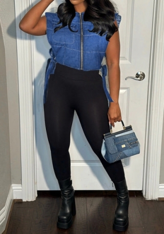 (Only Tops)(Real Image)2023 Styles Women Sexy&Fashion Autumn/Winter TikTok&Instagram Styles Sleeveless Front Coat