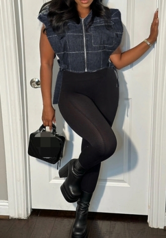 (Only Tops)(Real Image)2023 Styles Women Sexy&Fashion Autumn/Winter TikTok&Instagram Styles Sleeveless Front Coat