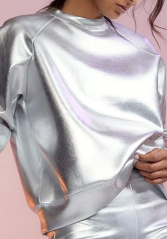 (Only Tops)(Real Image)2023 Styles Women Sexy&Fashion Autumn/Winter TikTok&Instagram Styles Silver Tops