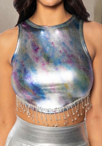 (Real Image)2023 Styles Women Sexy&Fashion Autumn/Winter TikTok&Instagram Styles Silver Tank Tops