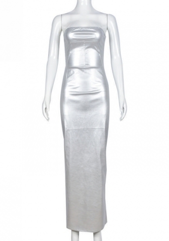 (Real Image)2023 Styles Women Sexy&Fashion Autumn/Winter TikTok&Instagram Styles Tube Ruffle Maxi Dress