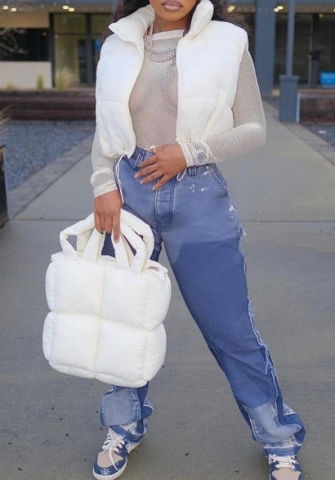 (Only Tops)(White)2023 Styles Women Sexy&Fashion Autumn/Winter TikTok&Instagram Styles Sleeveless Coat