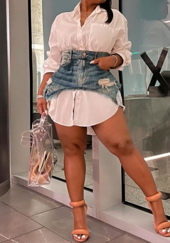 (Real Image)2023 Styles Women Sexy&Fashion Autumn/Winter TikTok&Instagram Styles Jeans Shirts Dress