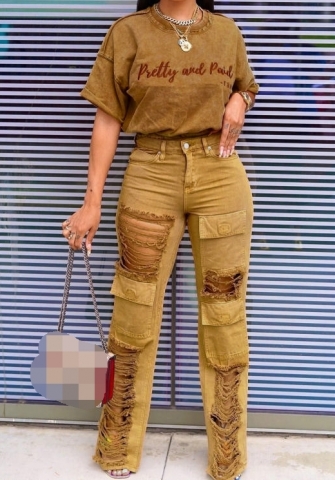 (Real Image)2023 Styles Women Sexy&Fashion Autumn/Winter TikTok&Instagram Styles Yellow Two Piece Suit