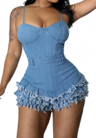 (Real Image)2023 Styles Women Sexy&Fashion Autumn/Winter TikTok&Instagram Styles Jeans Strap Romper