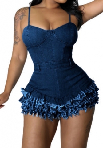 (Real Image)2023 Styles Women Sexy&Fashion Autumn/Winter TikTok&Instagram Styles Jeans Strap Romper