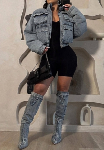 (Real Image)2023 Styles Women Sexy&Fashion Autumn/Winter TikTok&Instagram Styles Jeasn Front Zipper Jeans Coat