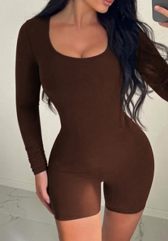 (Real Image)2023 Styles Women Sexy&Fashion Autumn/Winter TikTok&Instagram Styles Long Sleeve Solid Color Romper