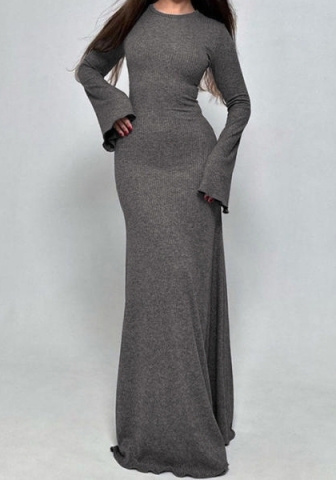 (Real Image)2023 Styles Women Sexy&Fashion Autumn/Winter TikTok&Instagram Styles Long Sleeve Round Neck Maxi Dress