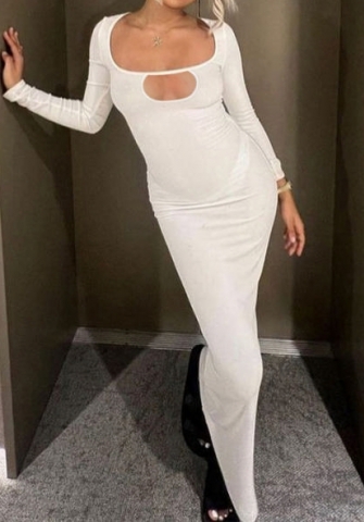 (White)2023 Styles Women Sexy&Fashion Autumn/Winter TikTok&Instagram Styles Long Sleeve Maxi Dress