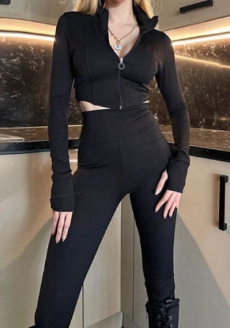 (Real Image)2023 Styles Women Sexy&Fashion Autumn/Winter TikTok&Instagram Styles Front Zipper Two Piece Suit