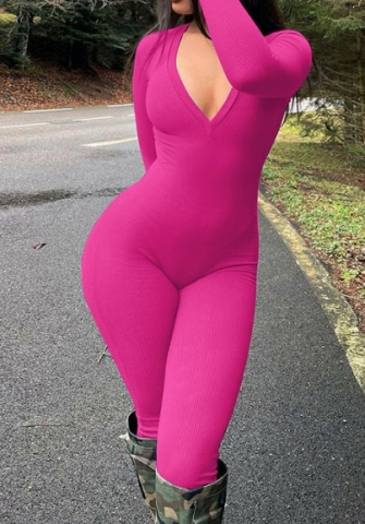 (Real Image)2023 Styles Women Sexy&Fashion Autumn/Winter TikTok&Instagram Styles Long Sleeve V Neck Jumpsuit