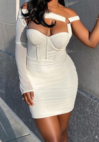 (Real Image)2023 Styles Women Sexy&Fashion Autumn/Winter TikTok&Instagram Styles Mesh Long Sleeve Tube Mini Dress