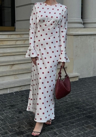 (Real Image)2023 Styles Women Sexy&Fashion Autumn/Winter TikTok&Instagram Styles Print Long Sleeve Maxi Dress