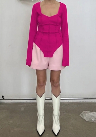 (Only Tops)(Real Image)2023 Styles Women Sexy&Fashion Autumn/Winter TikTok&Instagram Styles Long Sleeve Round Neck Tops